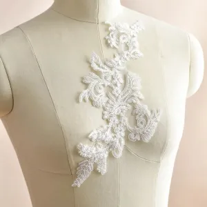 elegant floral corded lace applique costume patch