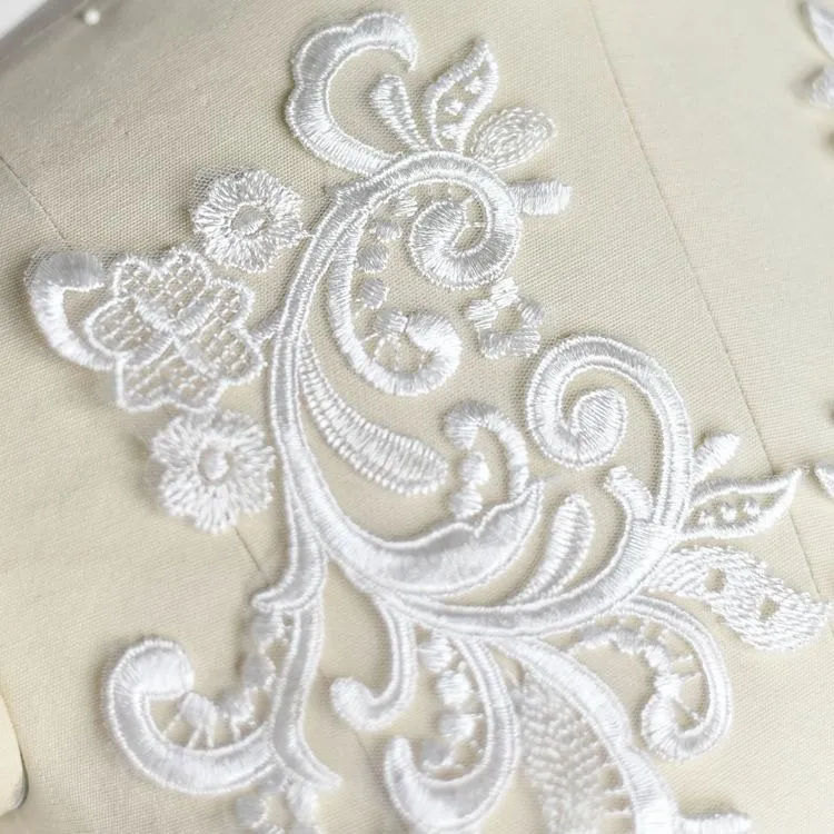off white floral corded lace appliques for wedding decor
