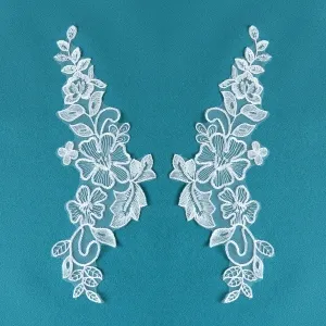 delicate off white flower lace patch for bridal gown