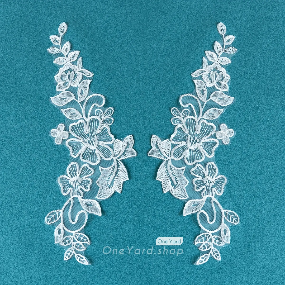 delicate off white flower lace patch for bridal gown