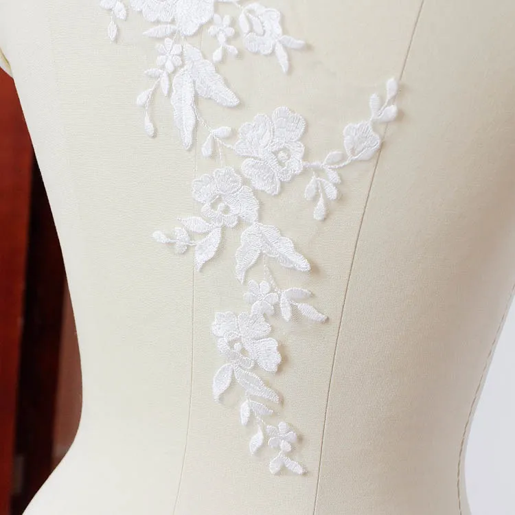 off white rose flower french lace applique