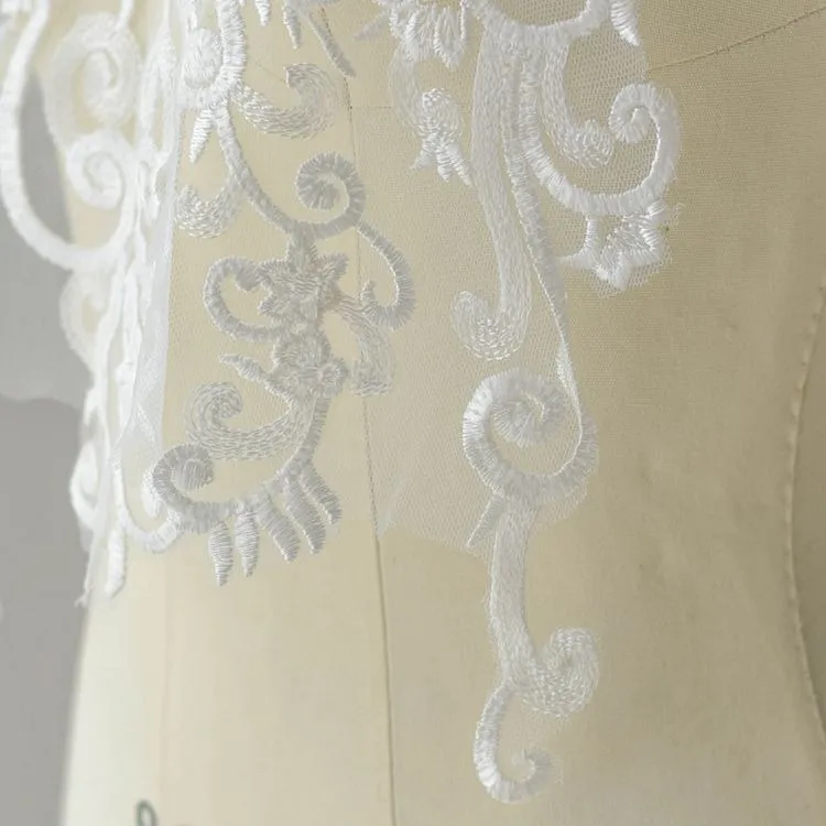 embroidery cotton lace applique for dress bodice