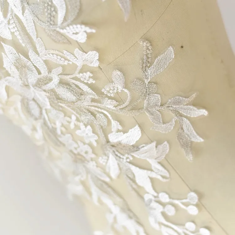 floral lace applique bridal bodice decor