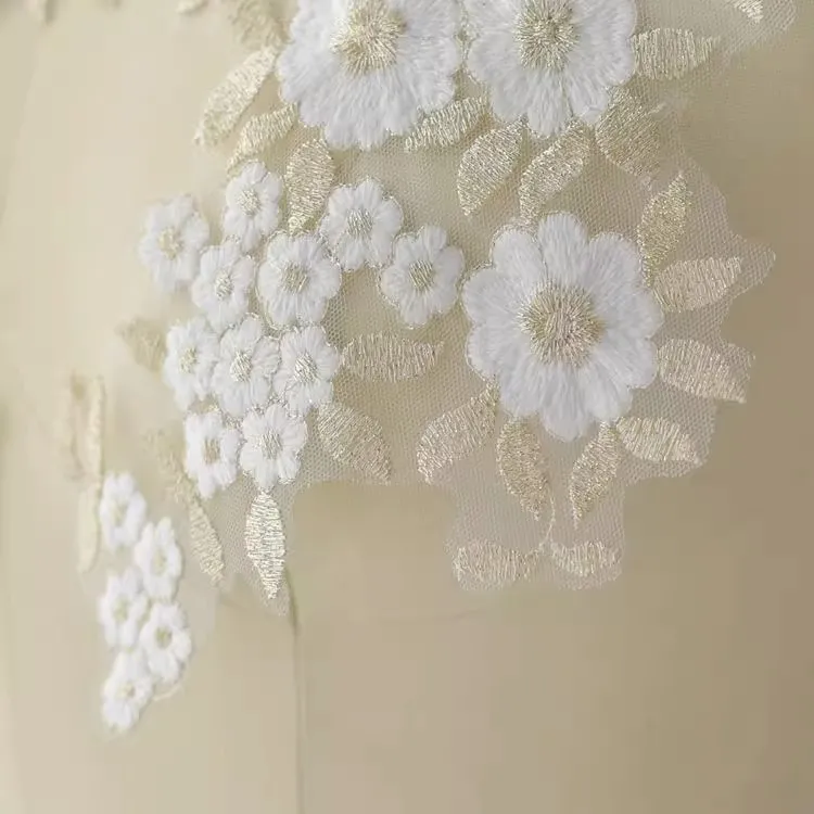 off white champagne floral lace applique for sewing