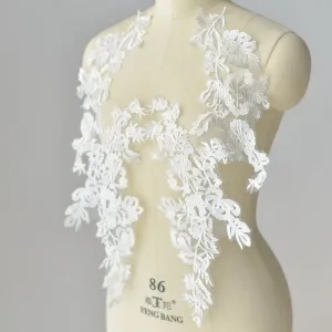 floral lace applique cotton trim embroidery diy garment