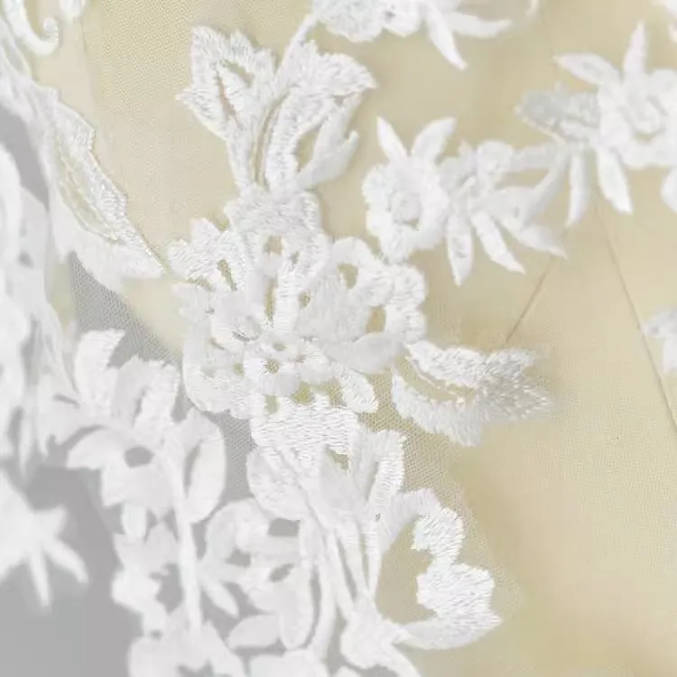 floral lace applique cotton trim embroidery patch
