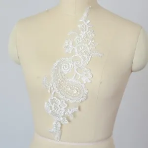 unique embroidery lace applique dress bodice decoration