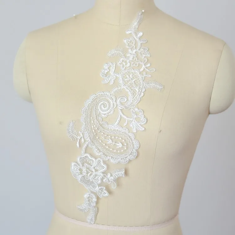 unique embroidery lace applique dress bodice decoration