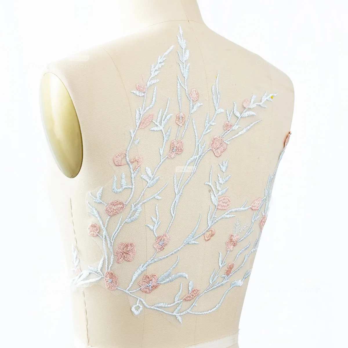 baby blue leaf blush flower lace patch