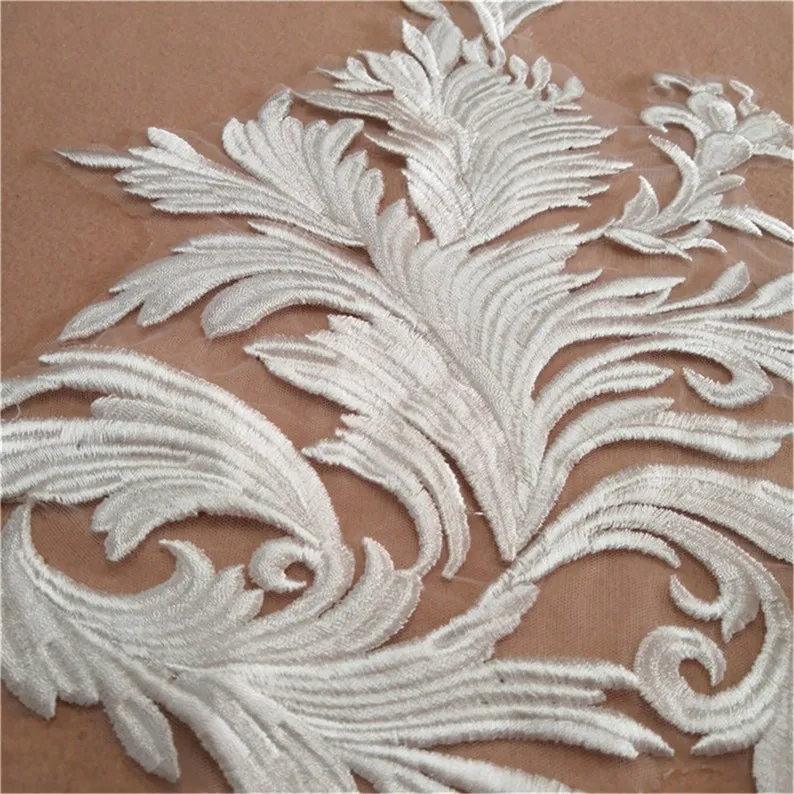 delicate off white lace patch for bridal dress