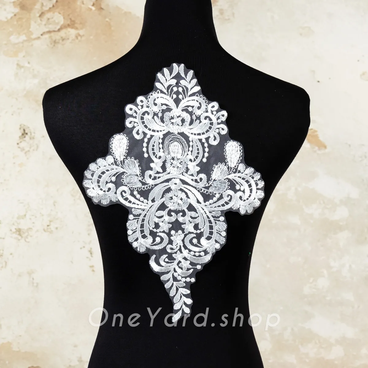 classic baroque off white embroidery lace applique