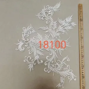 abstract leaf pattern embroidery bridal lace applique