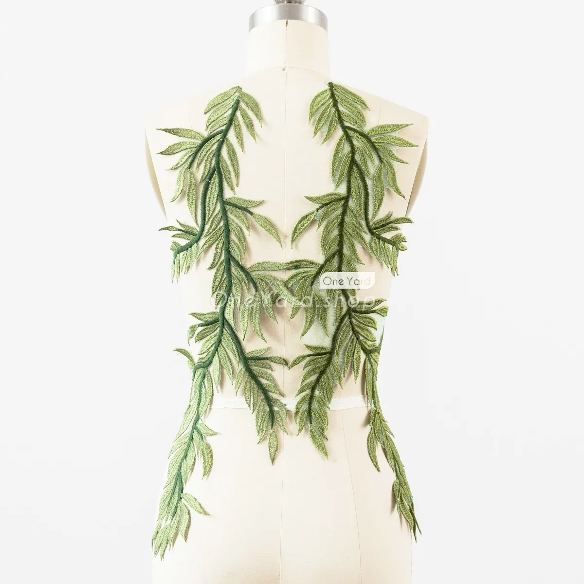 green leaves vine lace applique embroidery diy patches