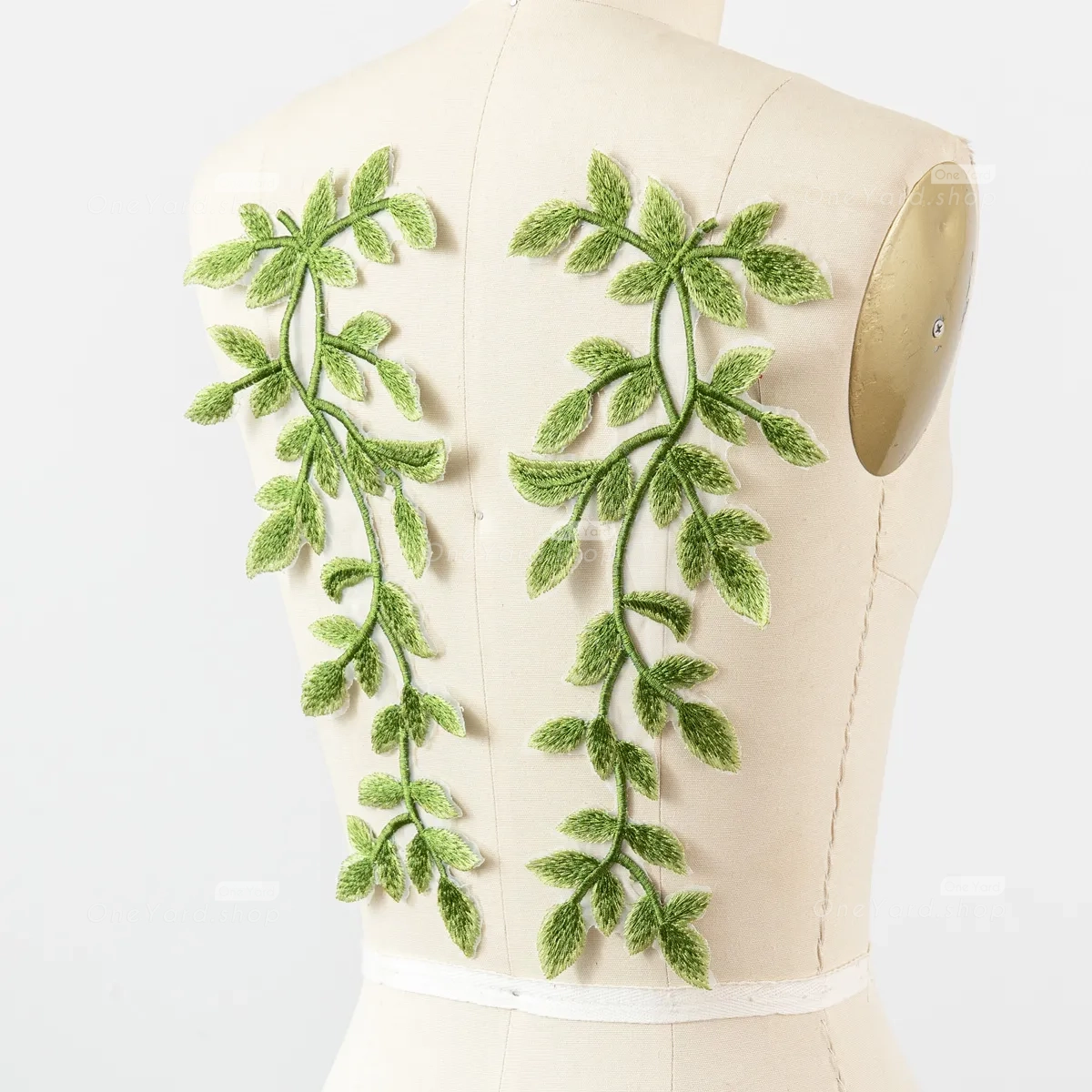 green embroidery leaf vine diy lace patches