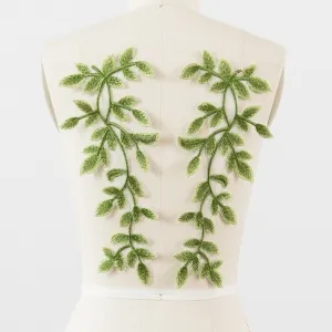 green embroidery leaf vine lace patches for accessory