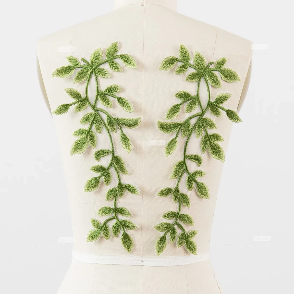 green embroidery leaf vine lace patches for accessory