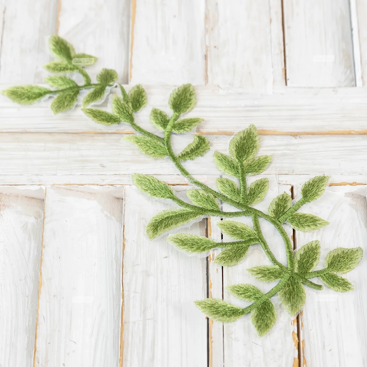 green leaf vine lace appliques for dress embellishment