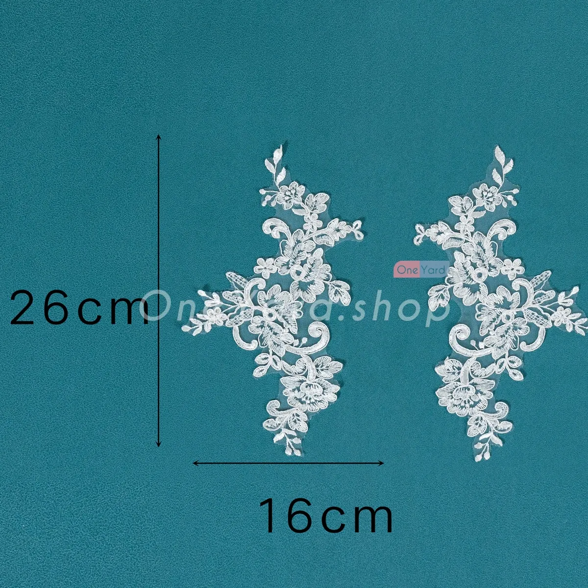 sequinned classic floral lace appliques