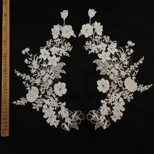 dazzling sequinned floral lace motif appliques for diy