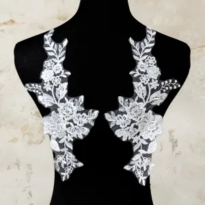 luxury sequinned floral lace sewing appliques