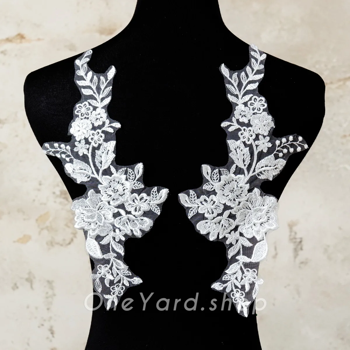 luxury sequinned floral lace sewing appliques
