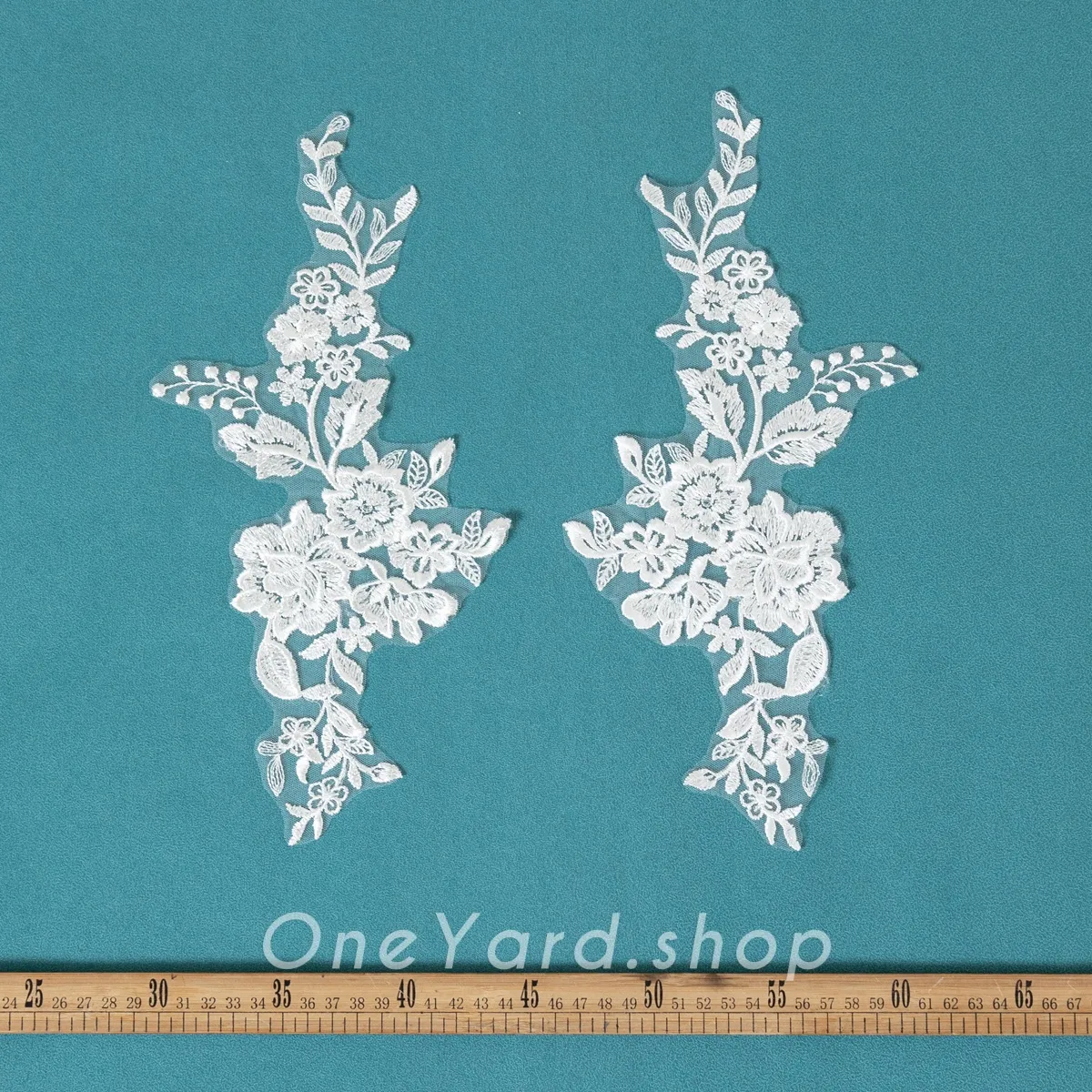 sequinned floral lace appliques for bridal veils