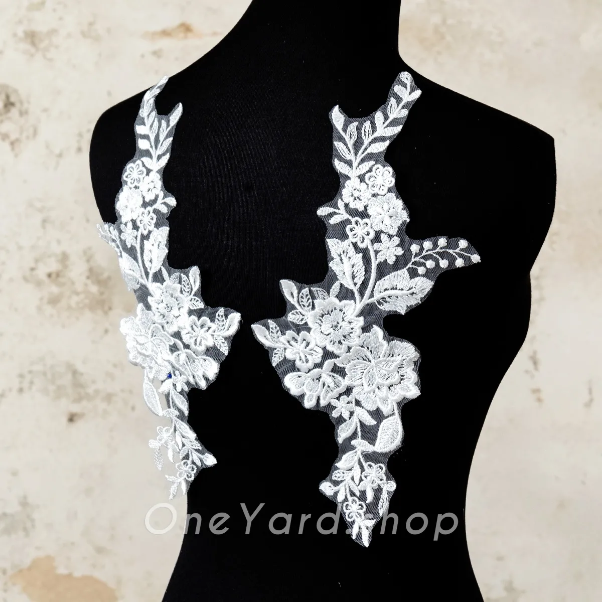 sequinned floral lace sewing appliques