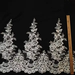 charming floral embroidery lace trim for wedding dress