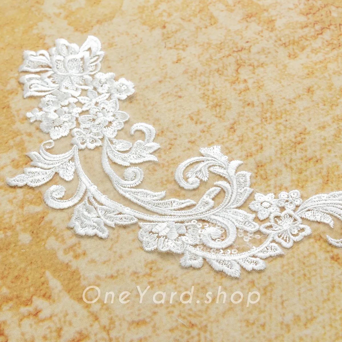 clear sequins scattered scroll floral lace applique clear sequins scattered scroll floral lace applique
