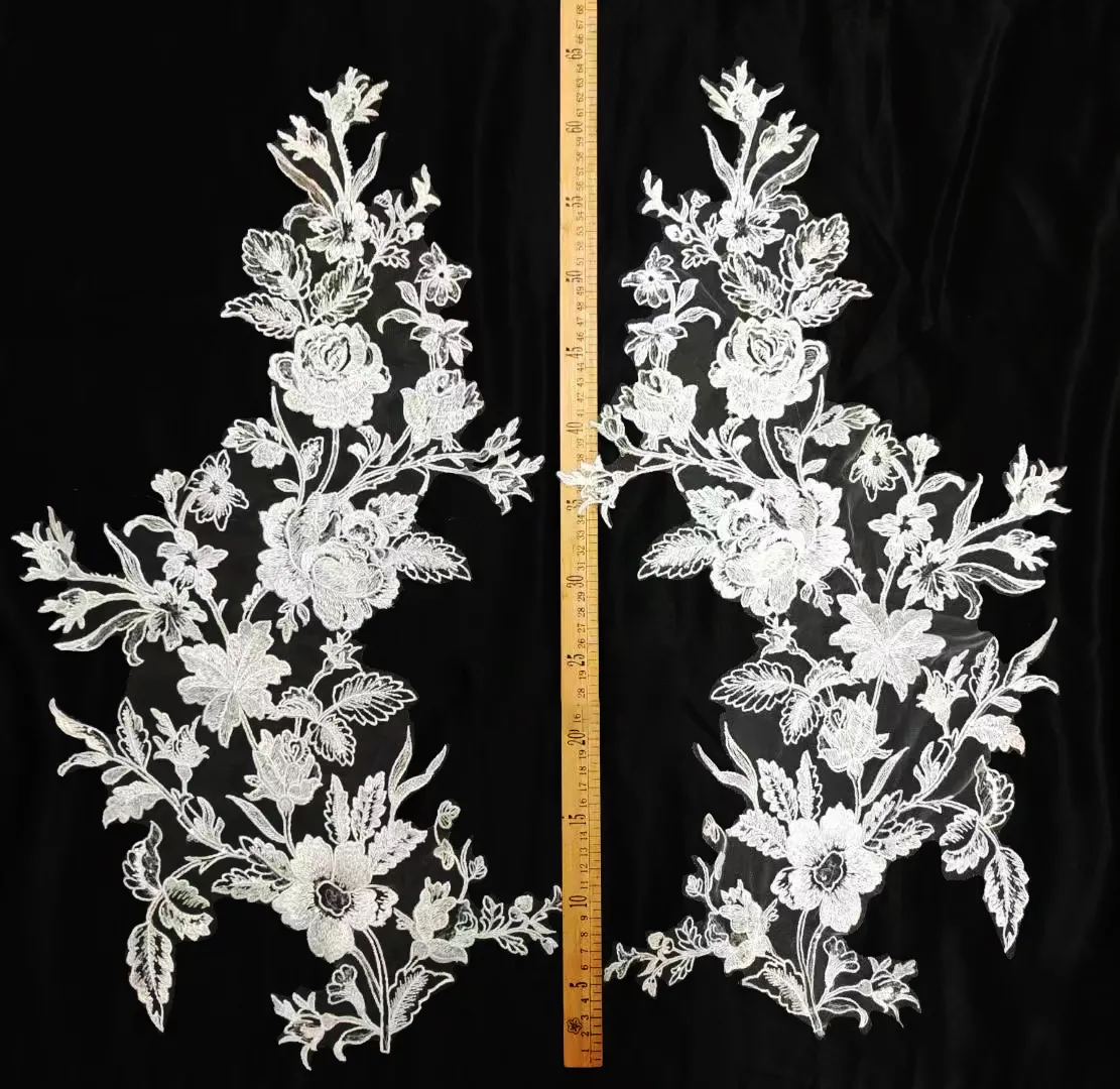 classic flower pattern alencon wedding lace appliques