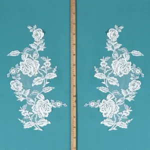chic sequinned floral bridal lace applique motifs