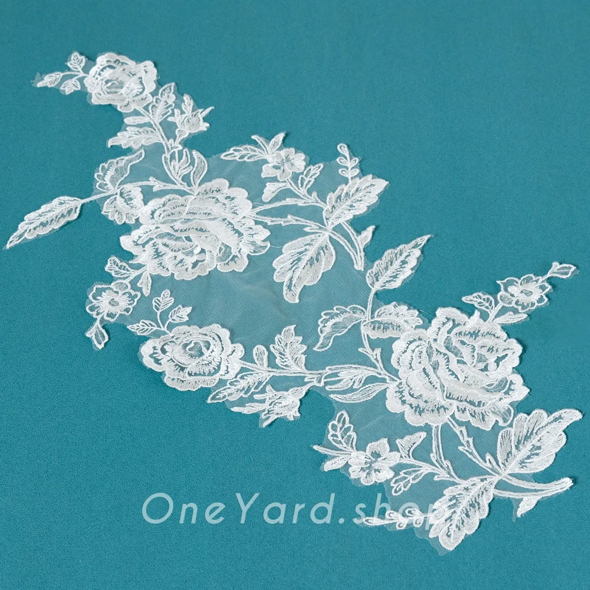 clear sequin detailed floral motif