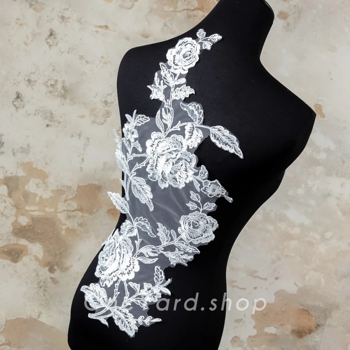 intricate floral pattern lace applique