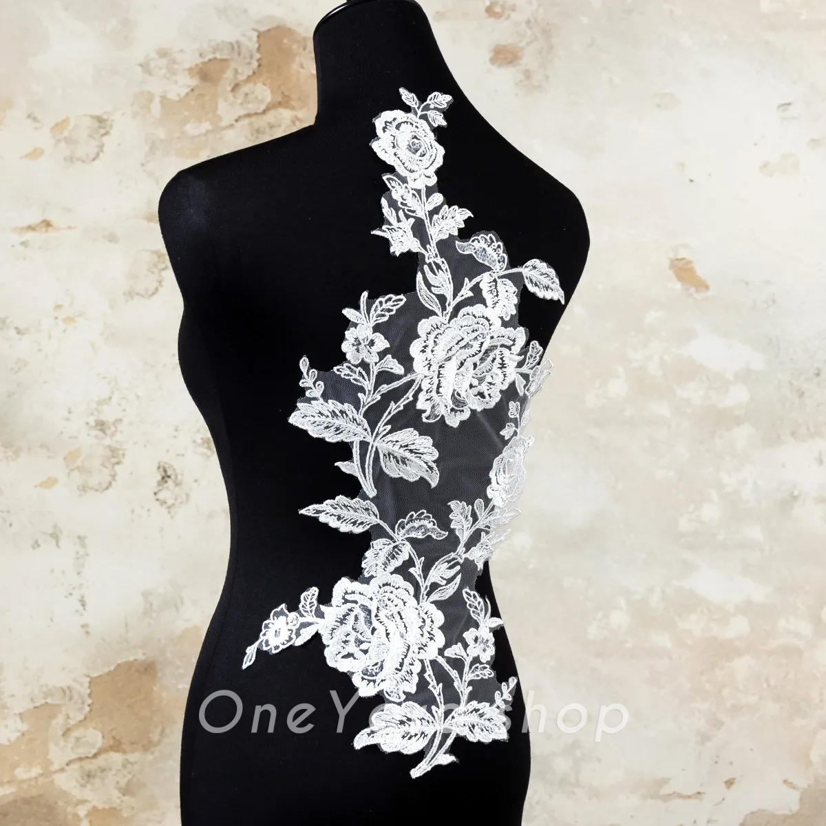 sequined floral lace motif for costumes