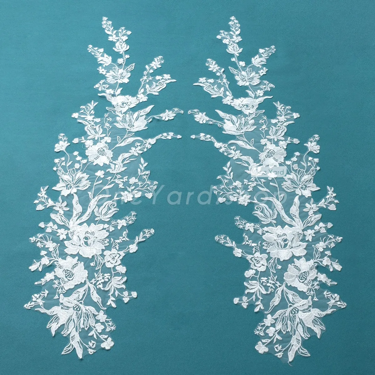 floral pattern large long lace appliques