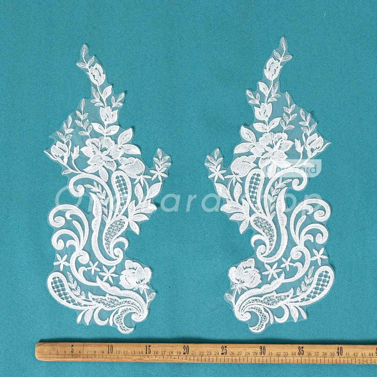 clear sequinned swirl floral embroidered lace appliques