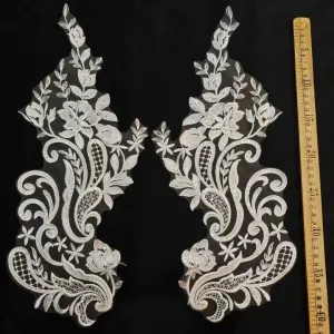 sequinned flower abstract swirl pattern lace appliques