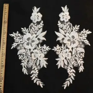 elegant floral pattern embroidery bridal lace appliques