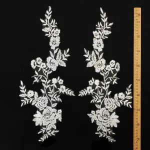 floral lace appliques pair for diy bridal headpiece