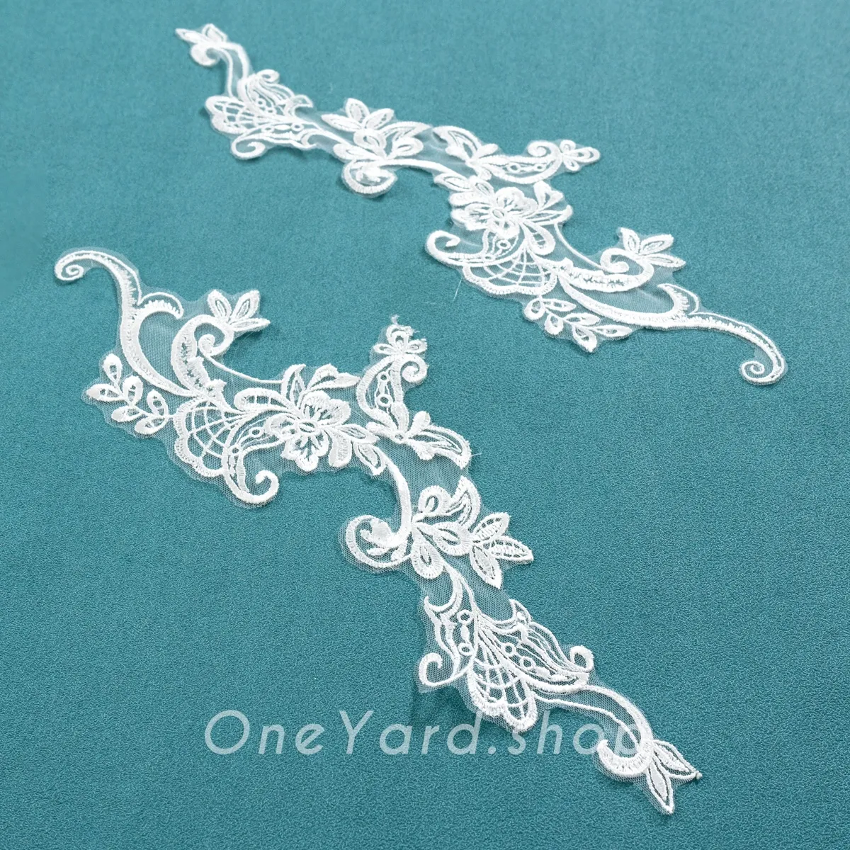 sequin lace appliques for headpiece