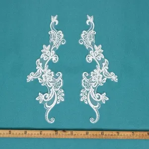 sequinned abstract lace appliques