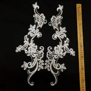 sequinned floral lace appliques for boho bridal tiara