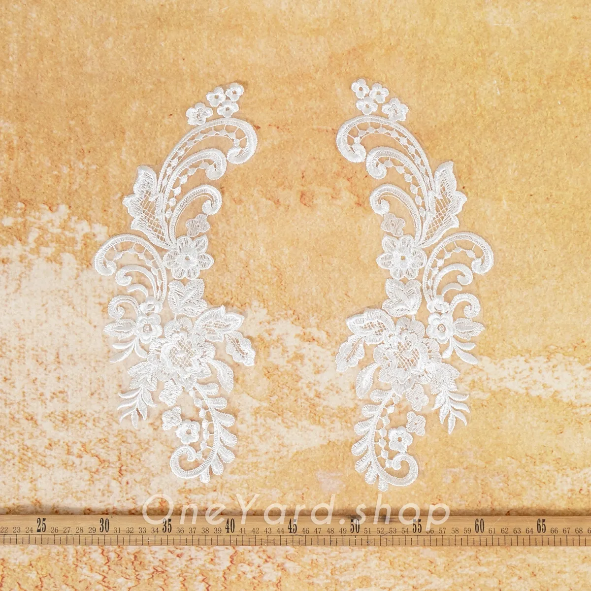 lace applique embroidered motifs