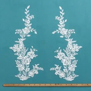 big size sequinned floral lace appliques
