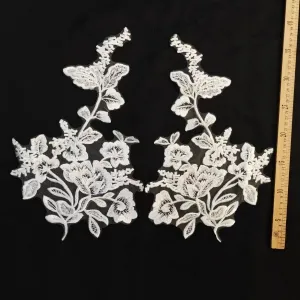 fashion floral lace bridal embroidery patches 1 pair