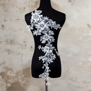 romantic floral lace appliques for bridal dress decor