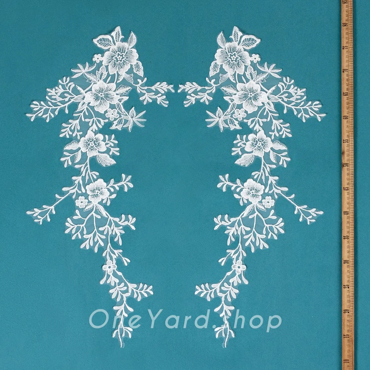 sequinned floral lace motifs for veils