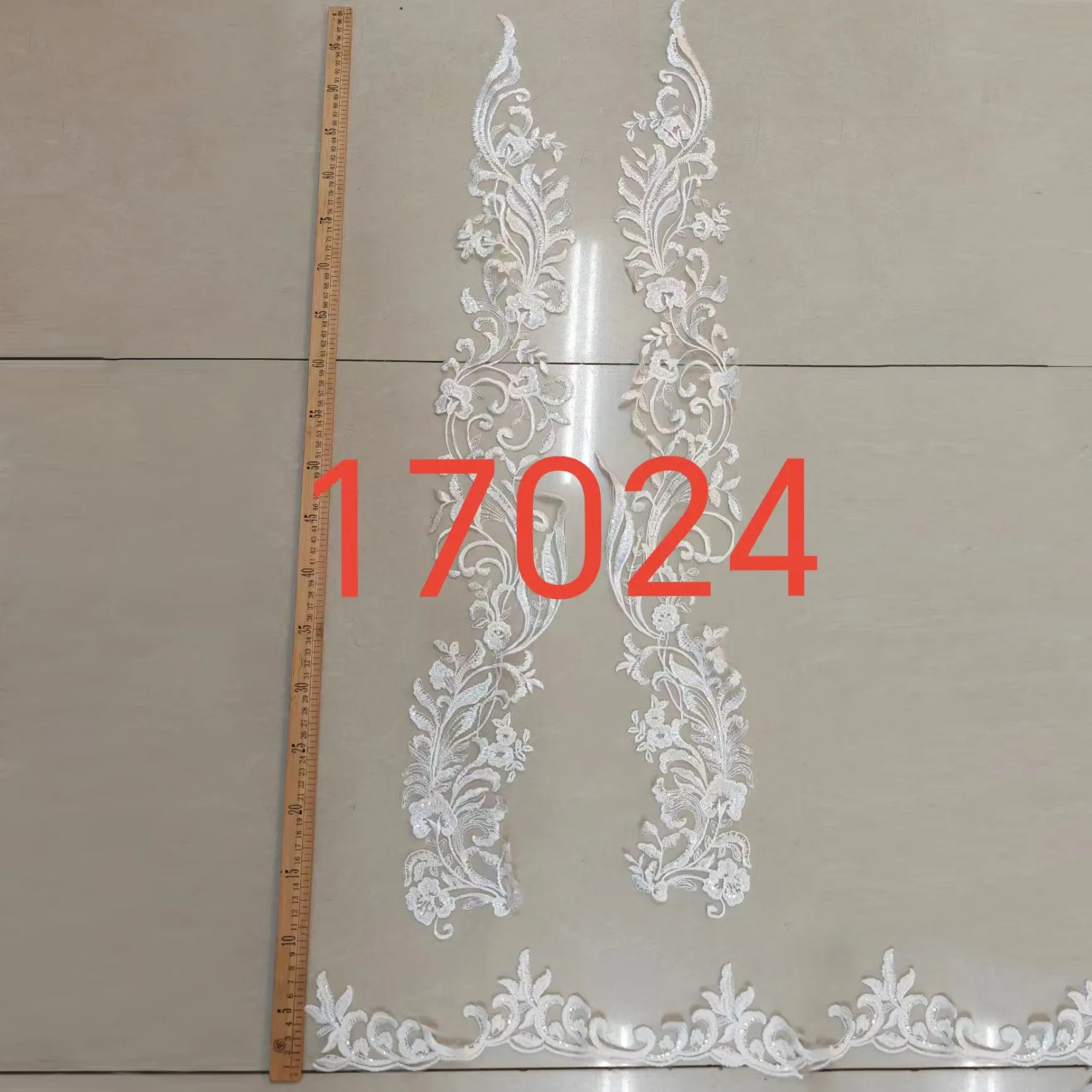 luxury floral lace appique and trim with shiny sequins