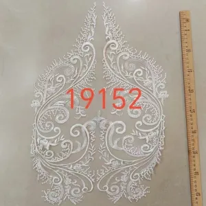 vintage floral applique symmetrical patch with sequins