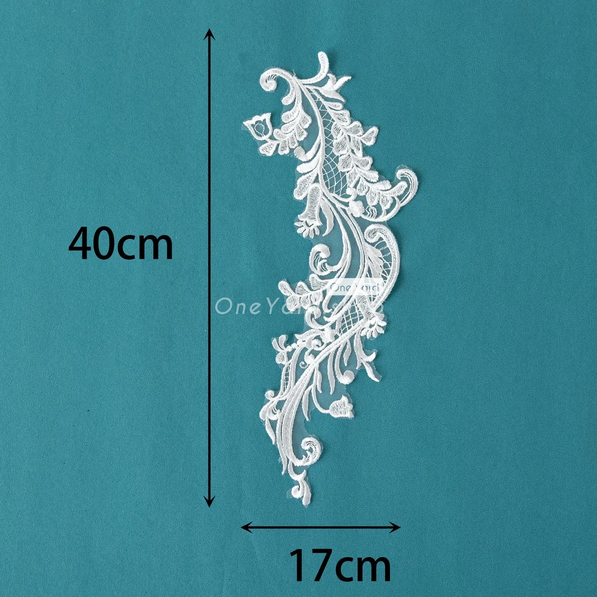 floral lace applique used to embellish wedding dresses